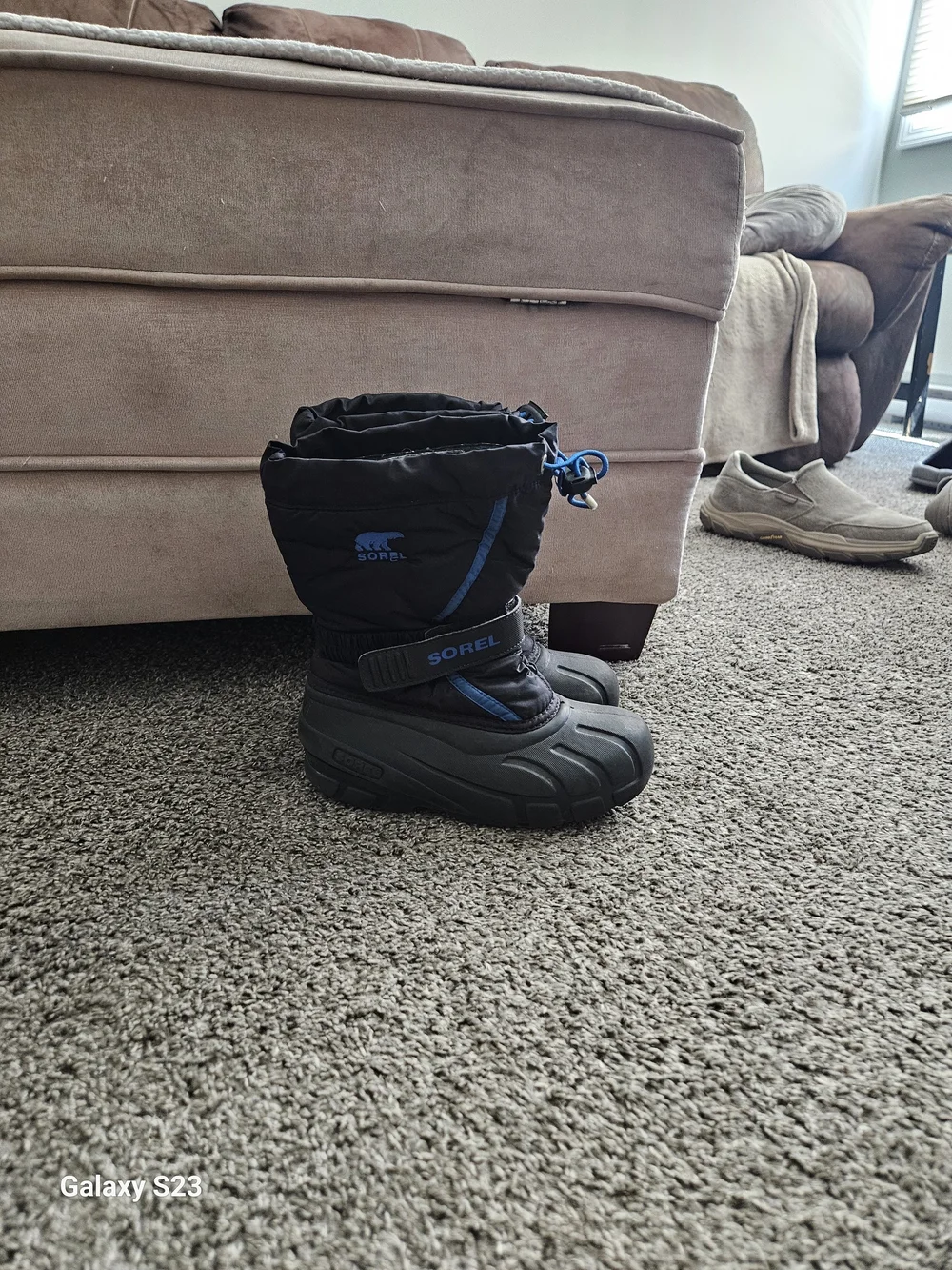 Sorel Kids Black and Blue Insulated Snow Boots